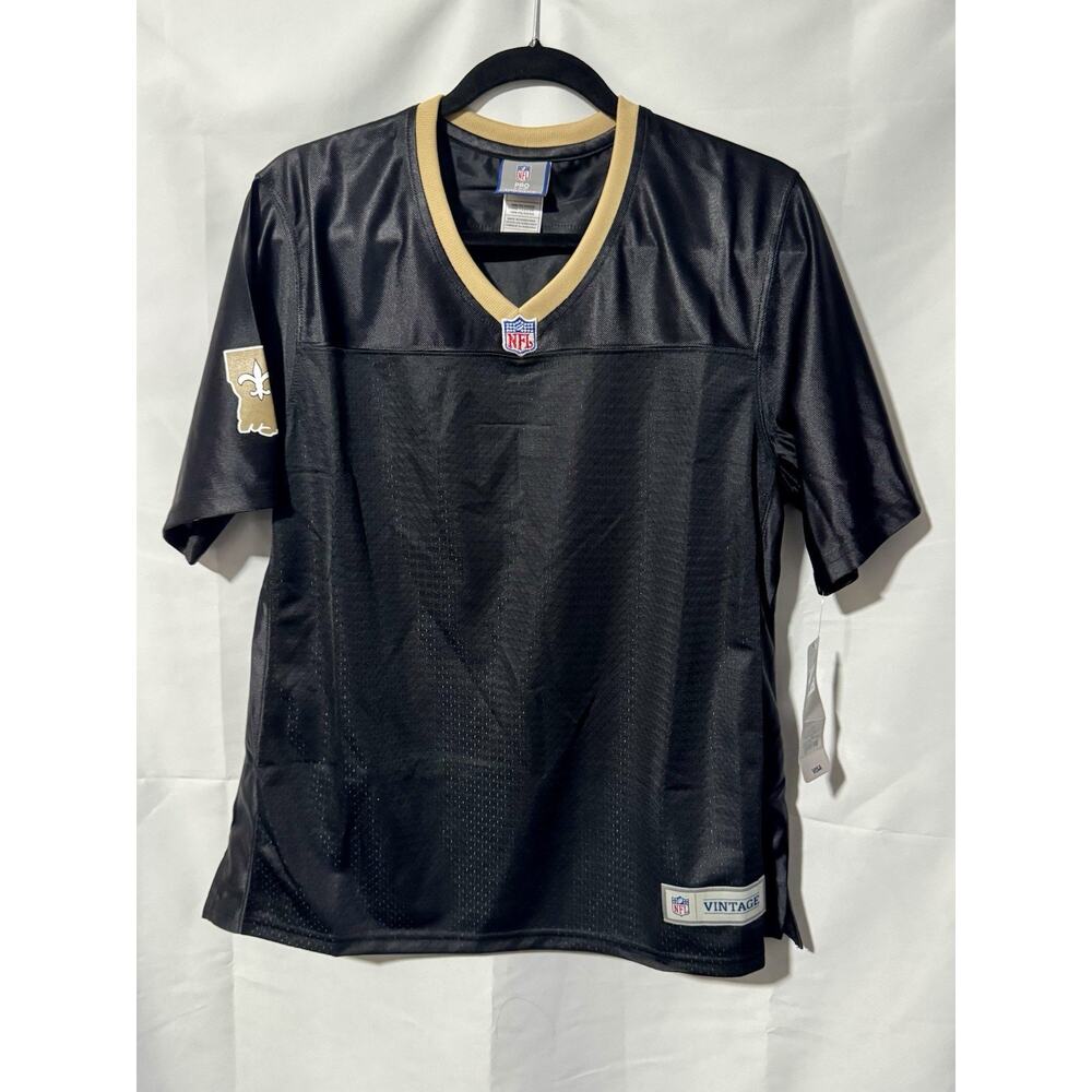 New Orleans Saints Blank Jersey Women's Large Black Vintage Pro Line 1995 NWT